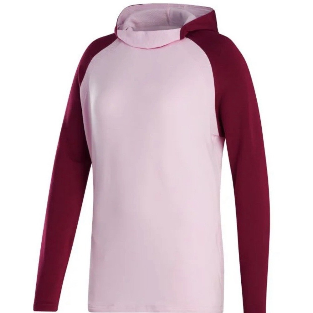 FootJoy FJ Color Block Golf Pink Hoodie Sweatshirt M Pullover Performance Pocket